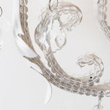 Antique White Floral Crystal Candle Wall Sconces Set of 2 Botanical Wall Lamps