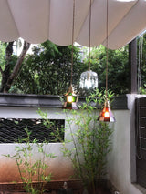 Arabic Style Mosaic Drop Pendant Lamp with Hand Blown Glass and Brass Finish