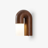 Arcus Modern Curved Wood Wall Sconce Integrated LED Lighting for Bedroom and Hallway
