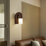Arcus Modern Curved Wood Wall Sconce Integrated LED Lighting for Bedroom and Hallway