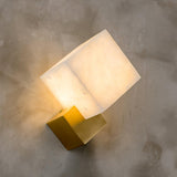 Art Deco Alabaster and Brass Wall Sconce Set of 2 Luxury Gatsby Style Indoor Lighting