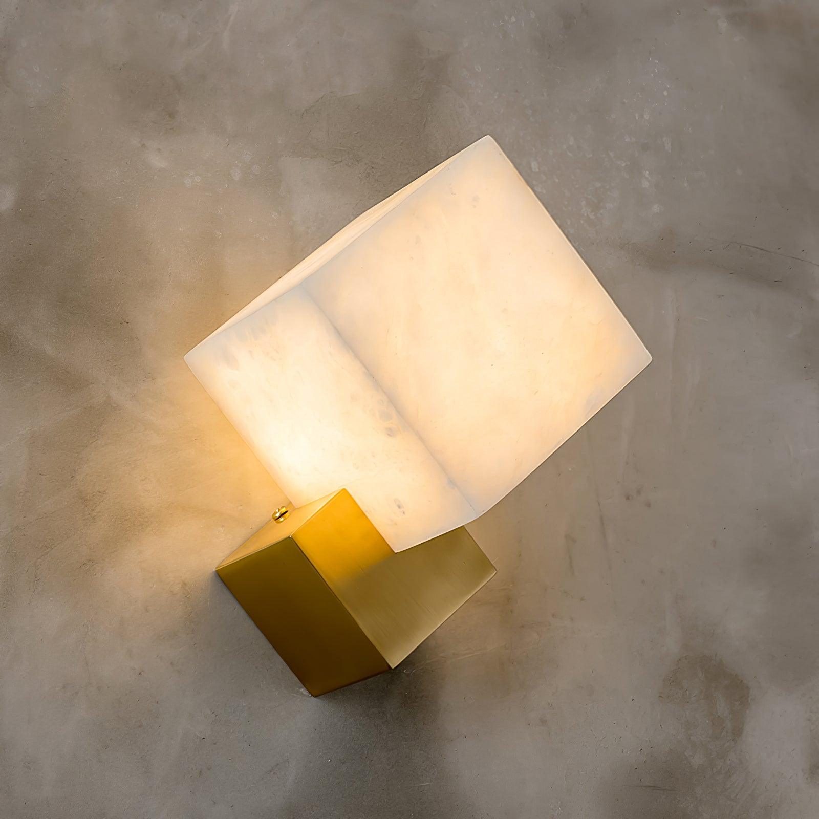 Art Deco Alabaster and Brass Wall Sconce Set of 2 Luxury Gatsby Style Indoor Lighting