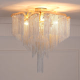 art-deco-aluminum-chain-tassel-semi-flush-mount-ceiling-chandelier-in-gold-and-silver