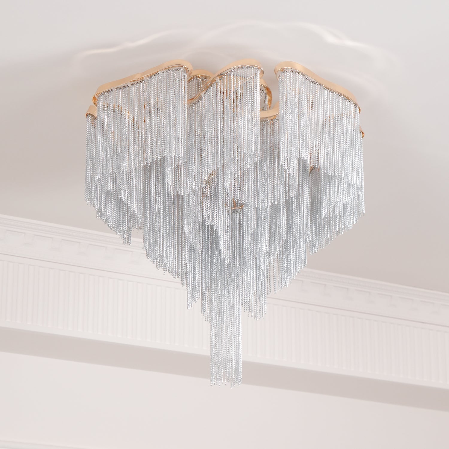 art-deco-aluminum-chain-tassel-semi-flush-mount-ceiling-chandelier-in-gold-and-silver