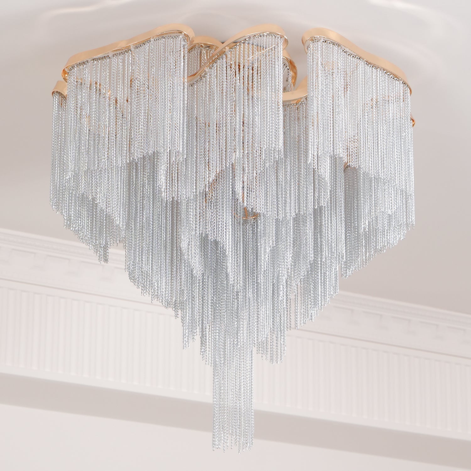 art-deco-aluminum-chain-tassel-semi-flush-mount-ceiling-chandelier-in-gold-and-silver