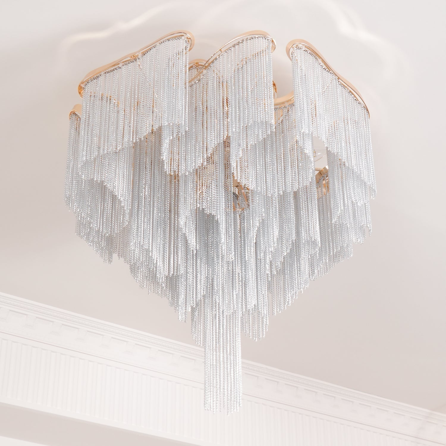 art-deco-aluminum-chain-tassel-semi-flush-mount-ceiling-chandelier-in-gold-and-silver