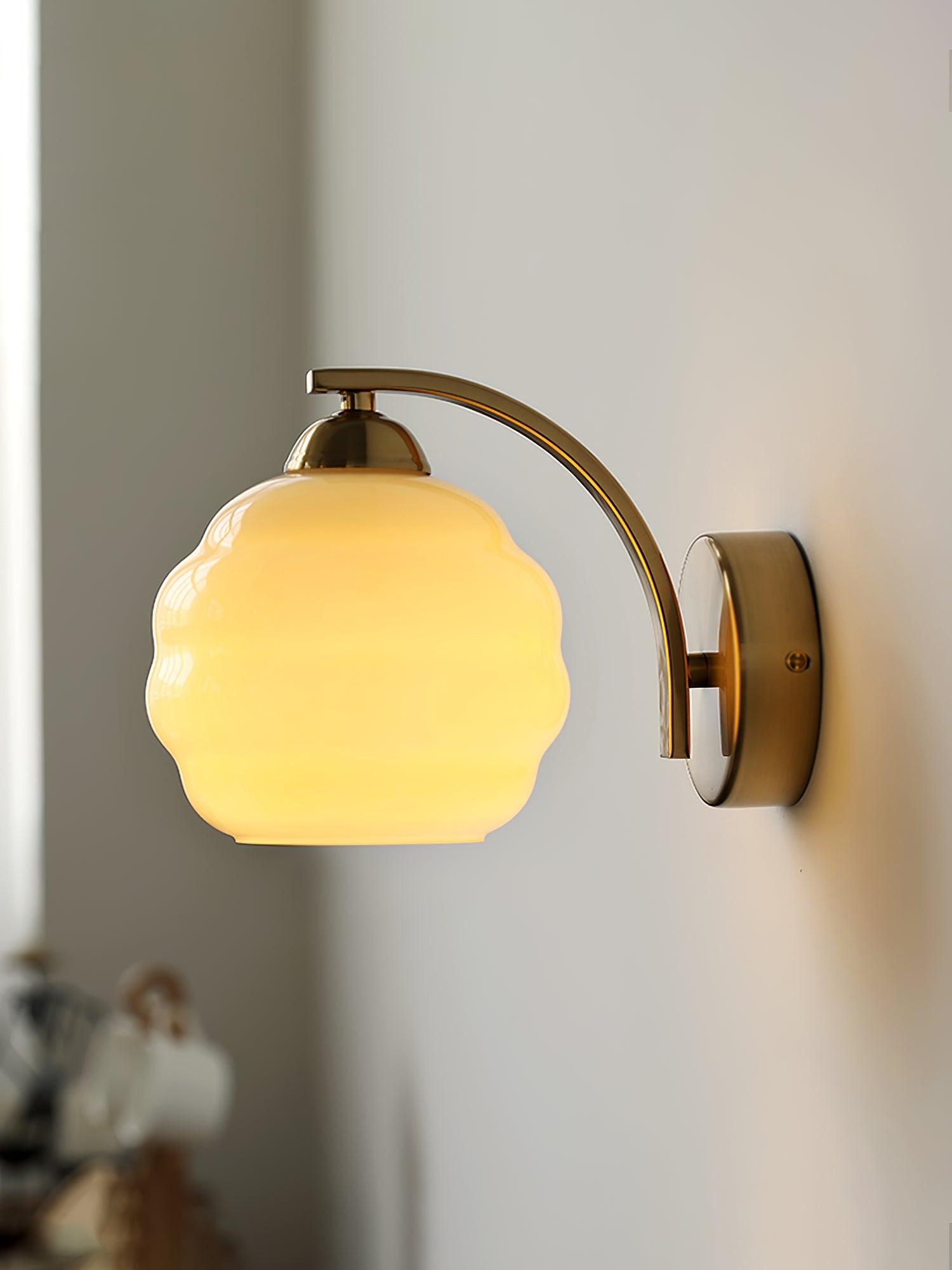 Art Deco Vintage Glass Globe Wall Sconce Lighting for Bedroom and Hallway