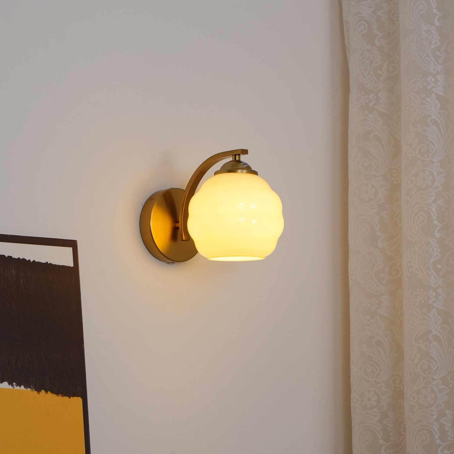 Art Deco Vintage Glass Globe Wall Sconce Lighting for Bedroom and Hallway