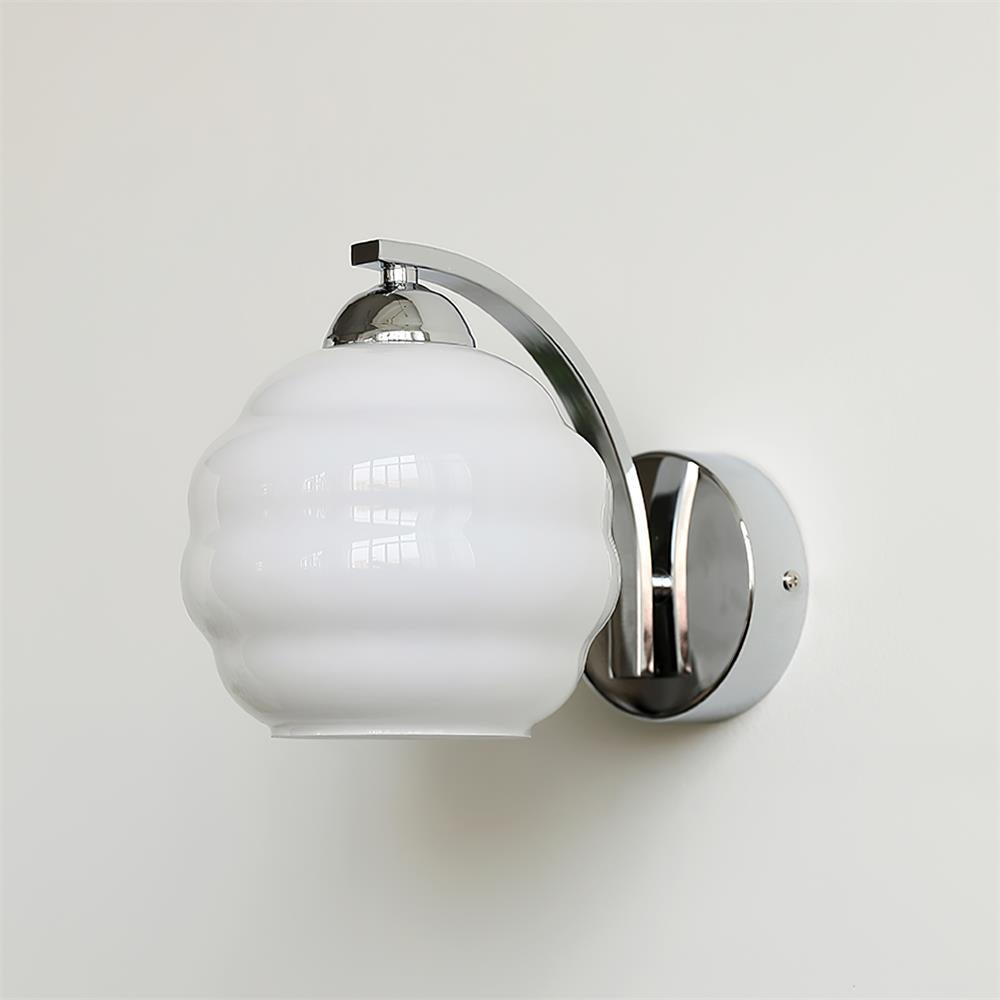 Art Deco Vintage Glass Globe Wall Sconce Lighting for Bedroom and Hallway