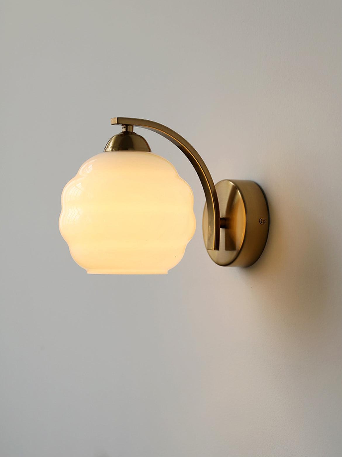 Art Deco Vintage Glass Globe Wall Sconce Lighting for Bedroom and Hallway