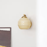 Art Deco Vintage Glass Globe Wall Sconce Lighting for Bedroom and Hallway
