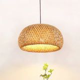 Artisan Hand Woven Bamboo Pendant Light Natural Sustainable Rattan Style Ceiling Fixture