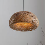Artisan Hand Woven Bamboo Pendant Light Natural Sustainable Rattan Style Ceiling Fixture