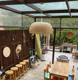 Artisan Hand Woven Bamboo Pendant Light Natural Sustainable Rattan Style Ceiling Fixture