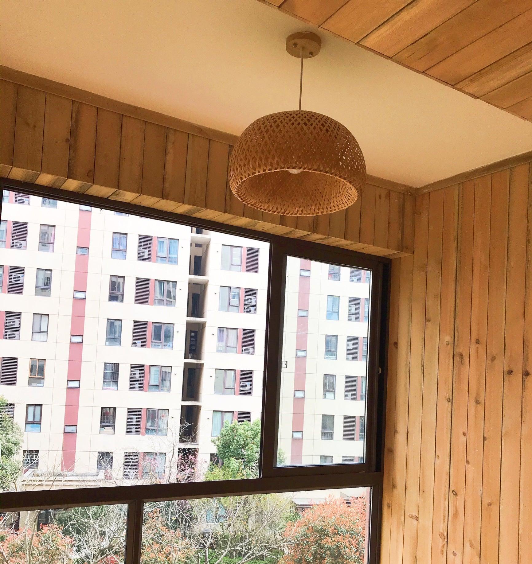 Artisan Hand Woven Bamboo Pendant Light Natural Sustainable Rattan Style Ceiling Fixture