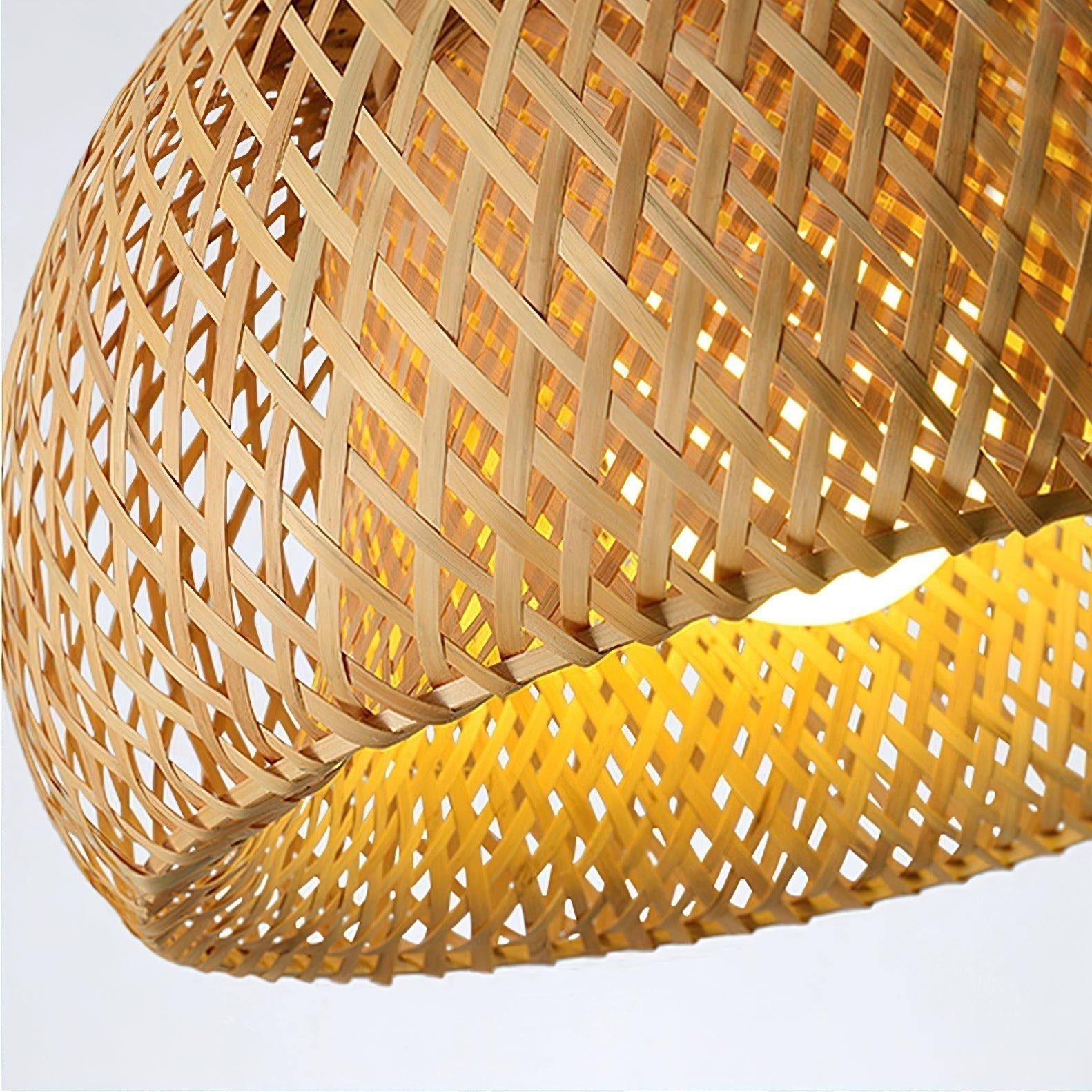 Artisan Hand Woven Bamboo Pendant Light Natural Sustainable Rattan Style Ceiling Fixture