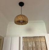 Artisan Hand Woven Bamboo Pendant Light Natural Sustainable Rattan Style Ceiling Fixture