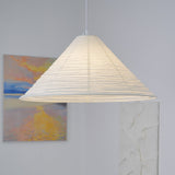Artisanal Pyramid Washi Paper Pendant Lamp Geometric Japanese Style Hanging Light for Dining Room and Bedroom