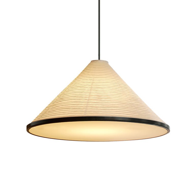 Artisanal Pyramid Washi Paper Pendant Lamp Geometric Japanese Style Hanging Light for Dining Room and Bedroom