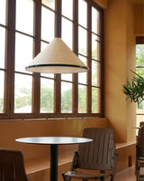 Artisanal Pyramid Washi Paper Pendant Lamp Geometric Japanese Style Hanging Light for Dining Room and Bedroom