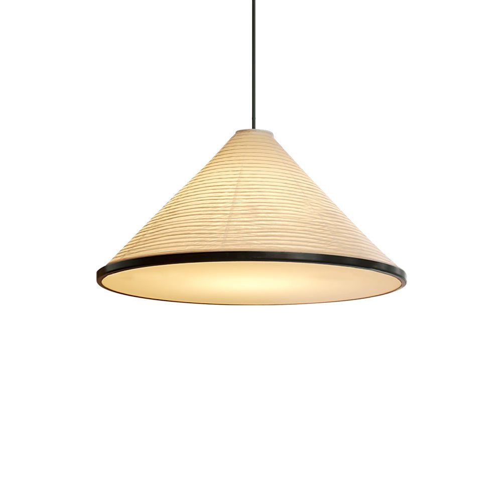 Artisanal Pyramid Washi Paper Pendant Lamp Geometric Japanese Style Hanging Light for Dining Room and Bedroom