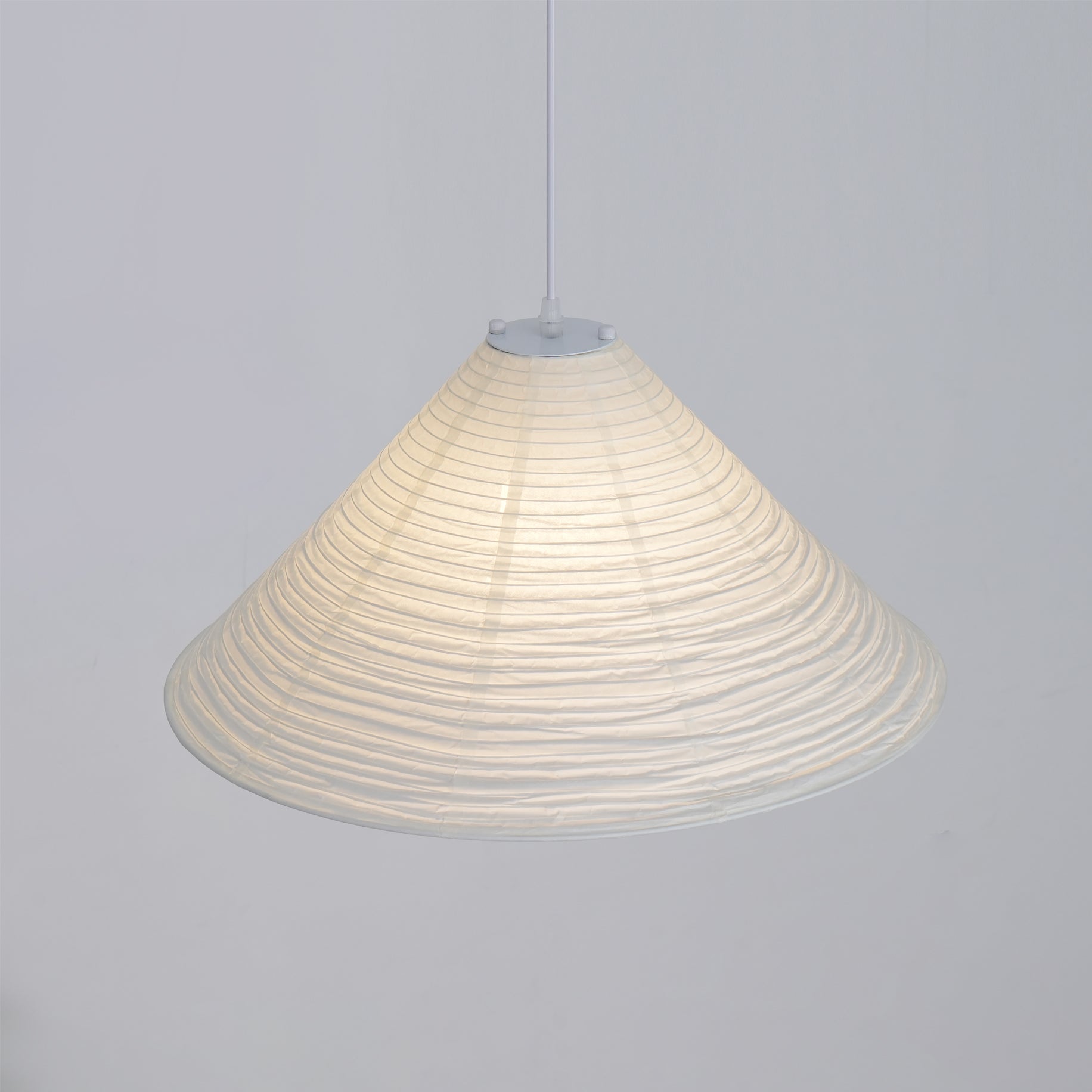 Artisanal Pyramid Washi Paper Pendant Lamp Geometric Japanese Style Hanging Light for Dining Room and Bedroom