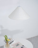 Artisanal Pyramid Washi Paper Pendant Lamp Geometric Japanese Style Hanging Light for Dining Room and Bedroom