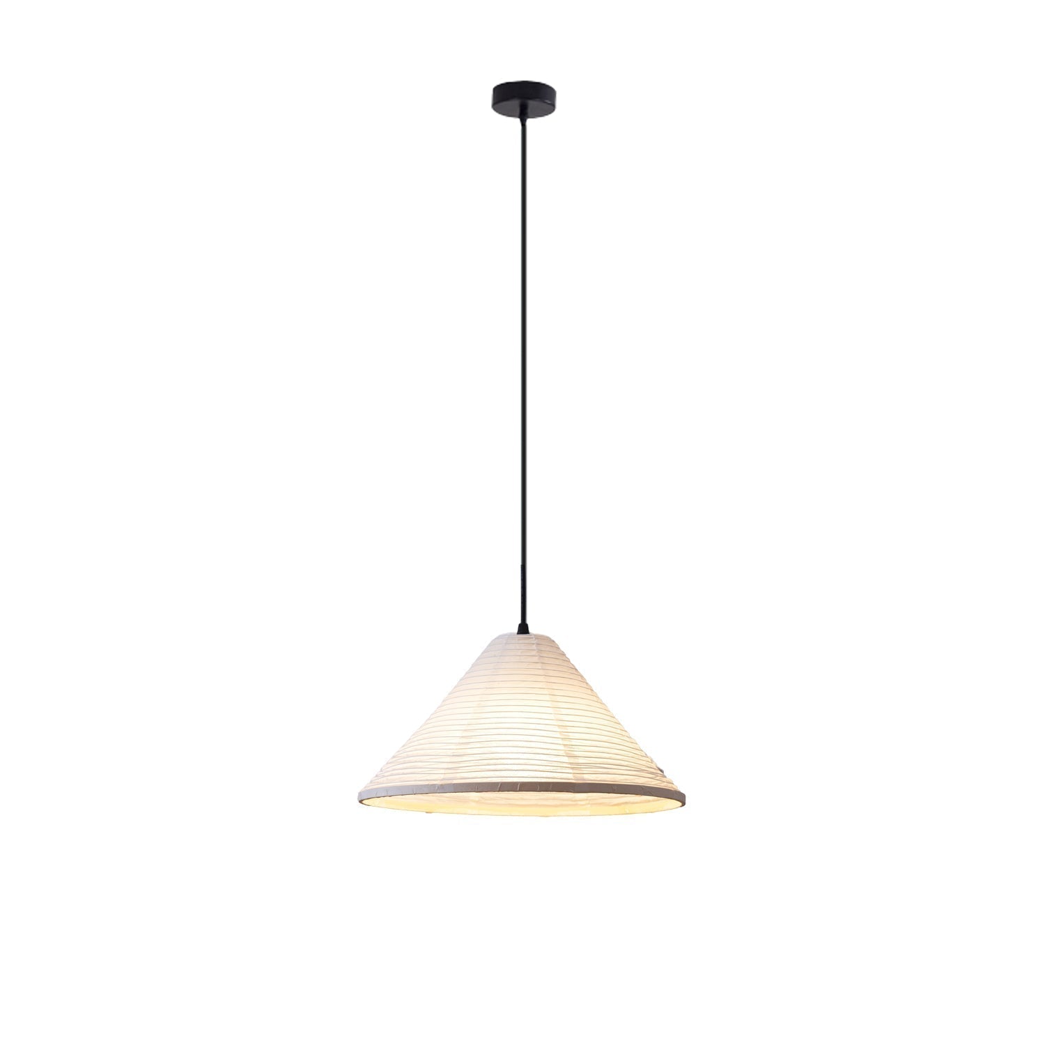 Artisanal Pyramid Washi Paper Pendant Lamp Geometric Japanese Style Hanging Light for Dining Room and Bedroom