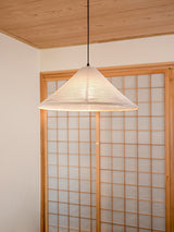 Artisanal Pyramid Washi Paper Pendant Lamp Geometric Japanese Style Hanging Light for Dining Room and Bedroom