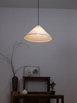 Artisanal Pyramid Washi Paper Pendant Lamp Geometric Japanese Style Hanging Light for Dining Room and Bedroom