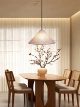 Artisanal Pyramid Washi Paper Pendant Lamp Geometric Japanese Style Hanging Light for Dining Room and Bedroom