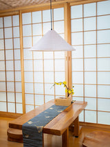 Artisanal Pyramid Washi Paper Pendant Lamp Geometric Japanese Style Hanging Light for Dining Room and Bedroom