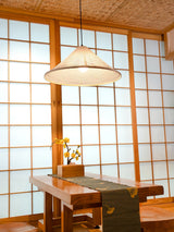 Artisanal Pyramid Washi Paper Pendant Lamp Geometric Japanese Style Hanging Light for Dining Room and Bedroom