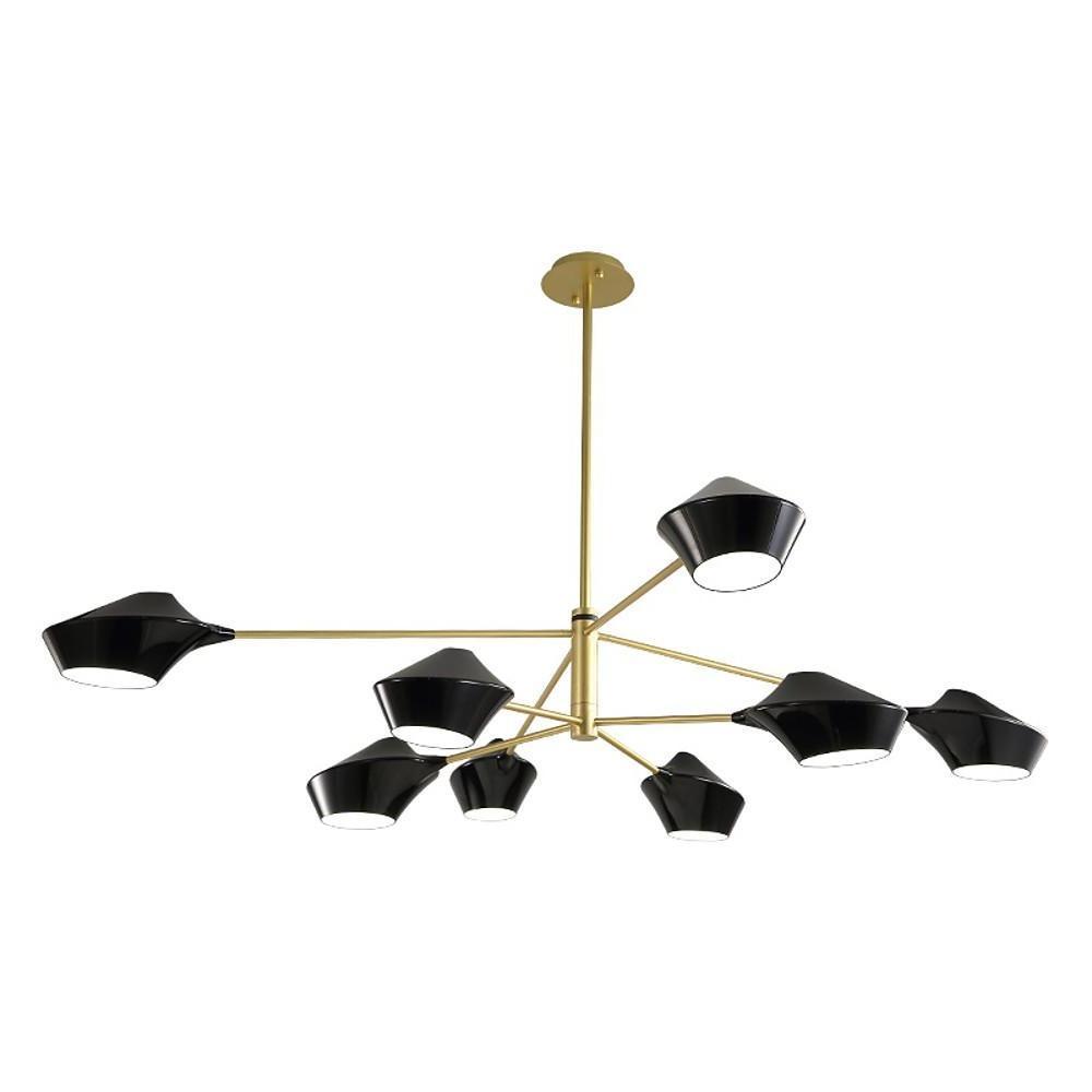Artistic 8 Light Industrial Sputnik Chandelier for Dining Room Modern LED Metal Ceiling Lamp