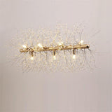 Artistic Crystal Branch LED Pendant Light Gold Metal Chandelier for Modern Home Interiors