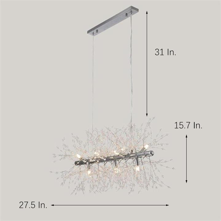 Artistic Crystal Branch LED Pendant Light Gold Metal Chandelier for Modern Home Interiors