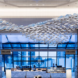 Artistic Glass Wave Chandelier Large LED Pendant Light for High Ceilings