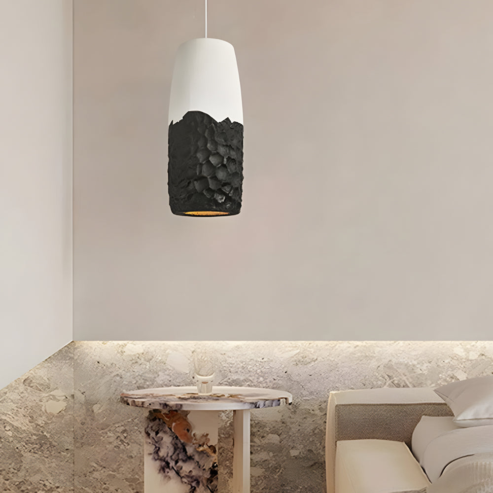 Artistic Handmade Sculpture HDPE Wabi Sabi Pendant Light Japanese Style Hanging Ceiling Lamp