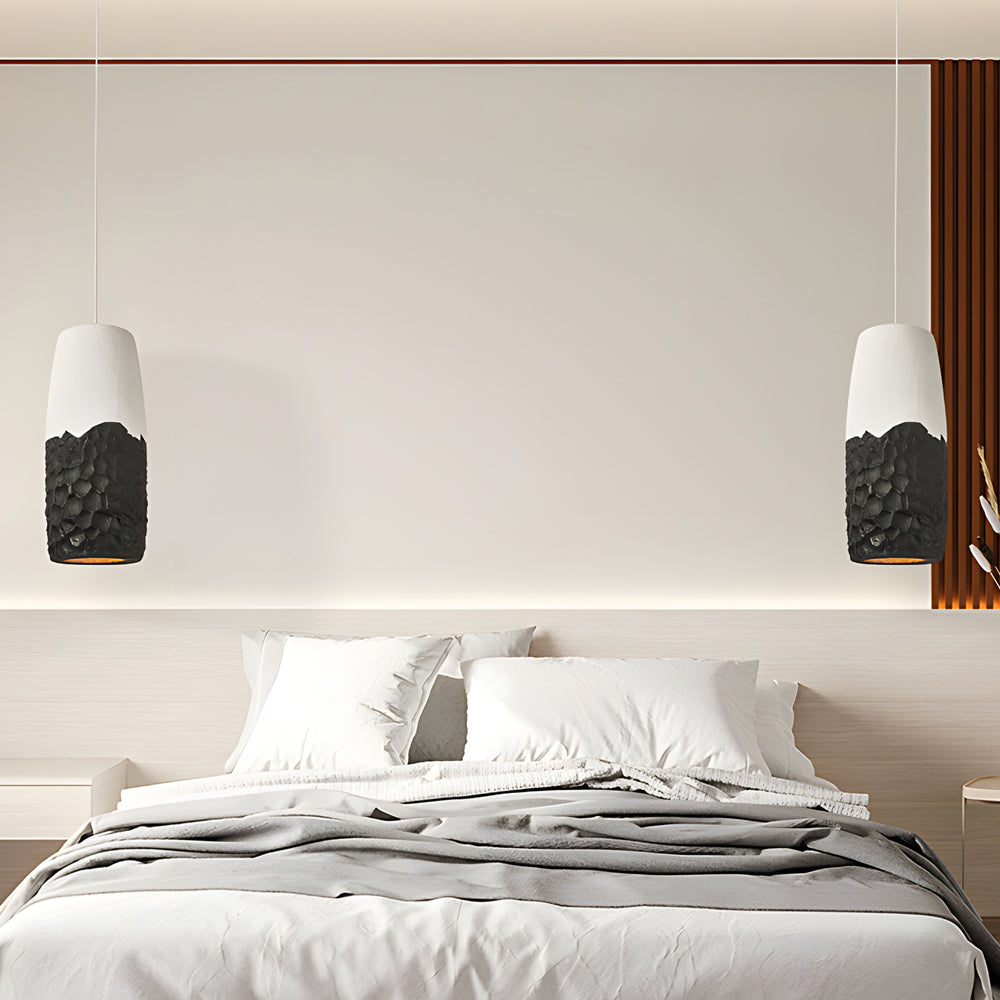 Artistic Handmade Sculpture HDPE Wabi Sabi Pendant Light Japanese Style Hanging Ceiling Lamp