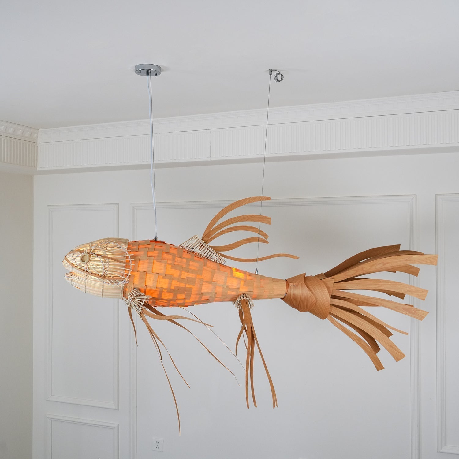 artistic-koi-fish-wood-slat-chandelier-large-scale-statement-lighting-for-home