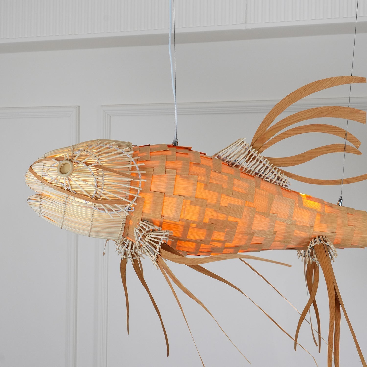 artistic-koi-fish-wood-slat-chandelier-large-scale-statement-lighting-for-home