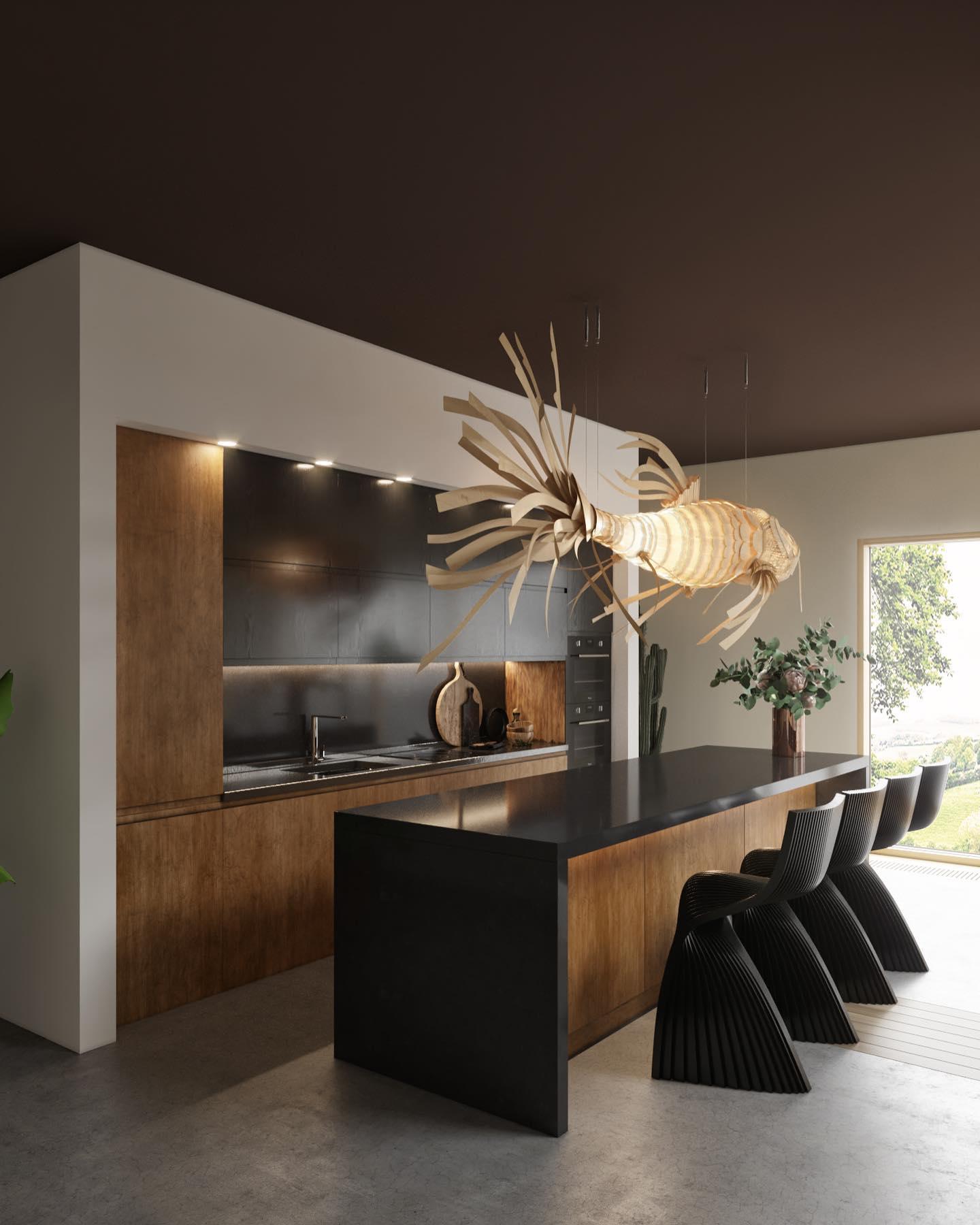 artistic-koi-fish-wood-slat-chandelier-large-scale-statement-lighting-for-home