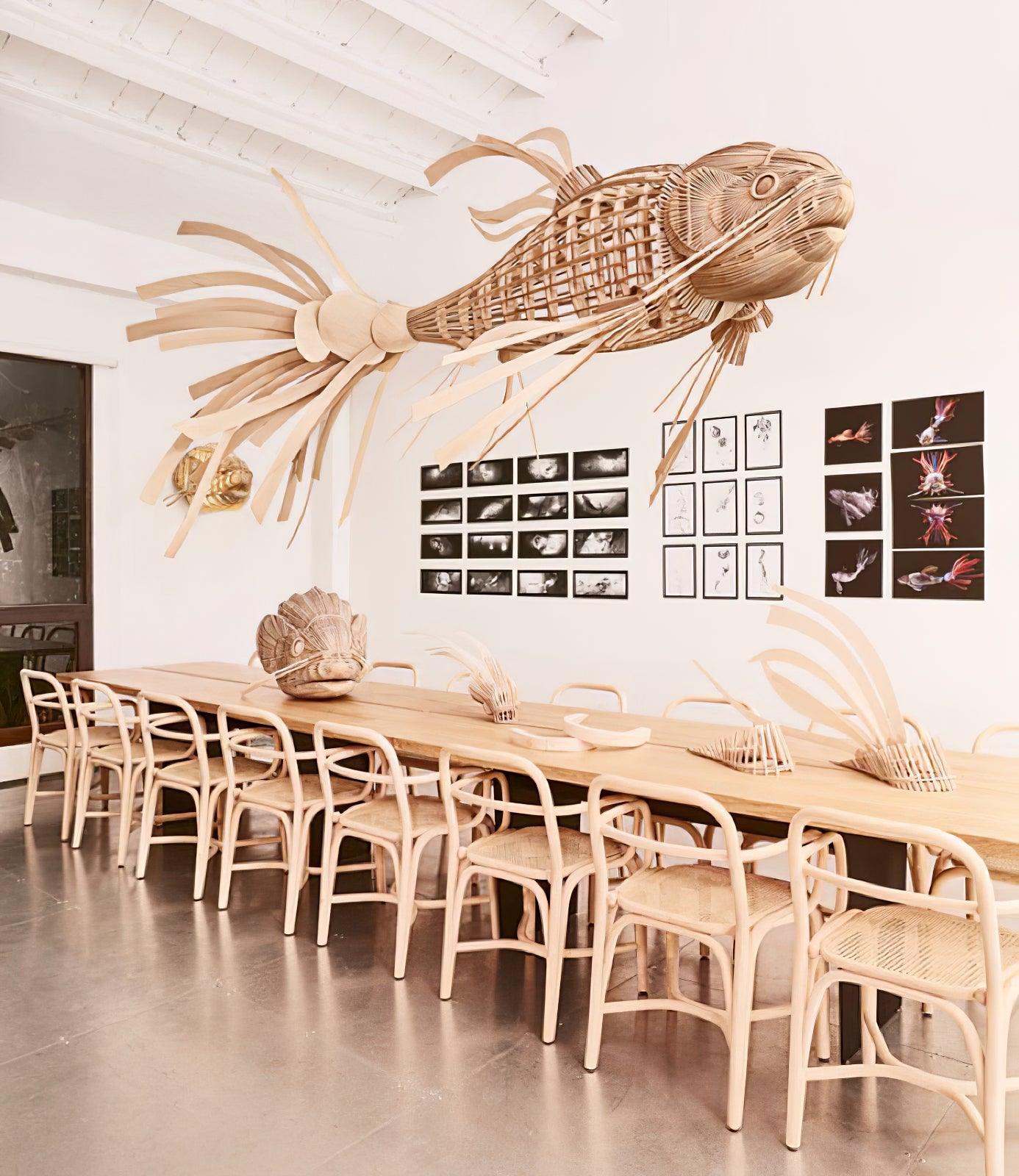 artistic-koi-fish-wood-slat-chandelier-large-scale-statement-lighting-for-home