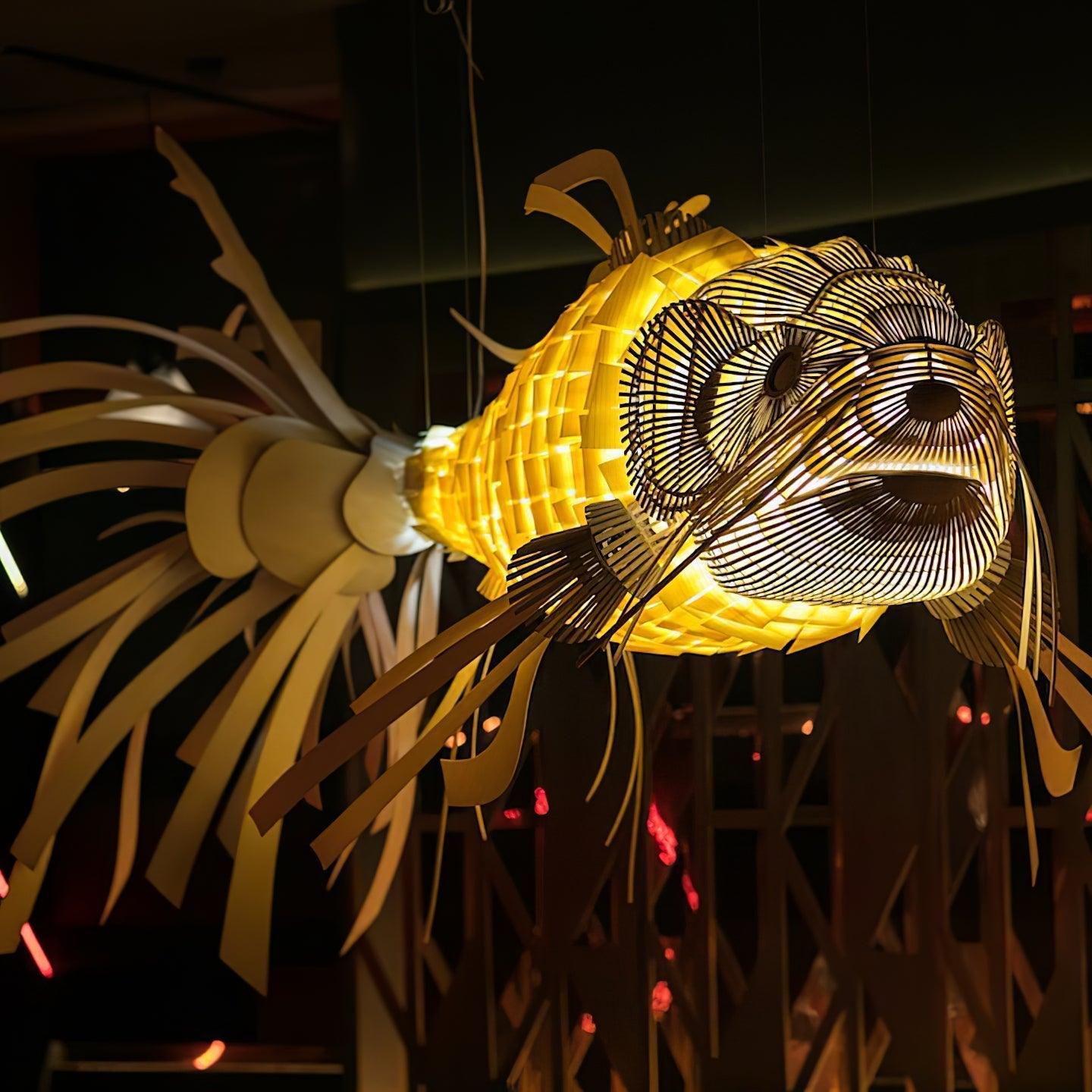 artistic-koi-fish-wood-slat-chandelier-large-scale-statement-lighting-for-home