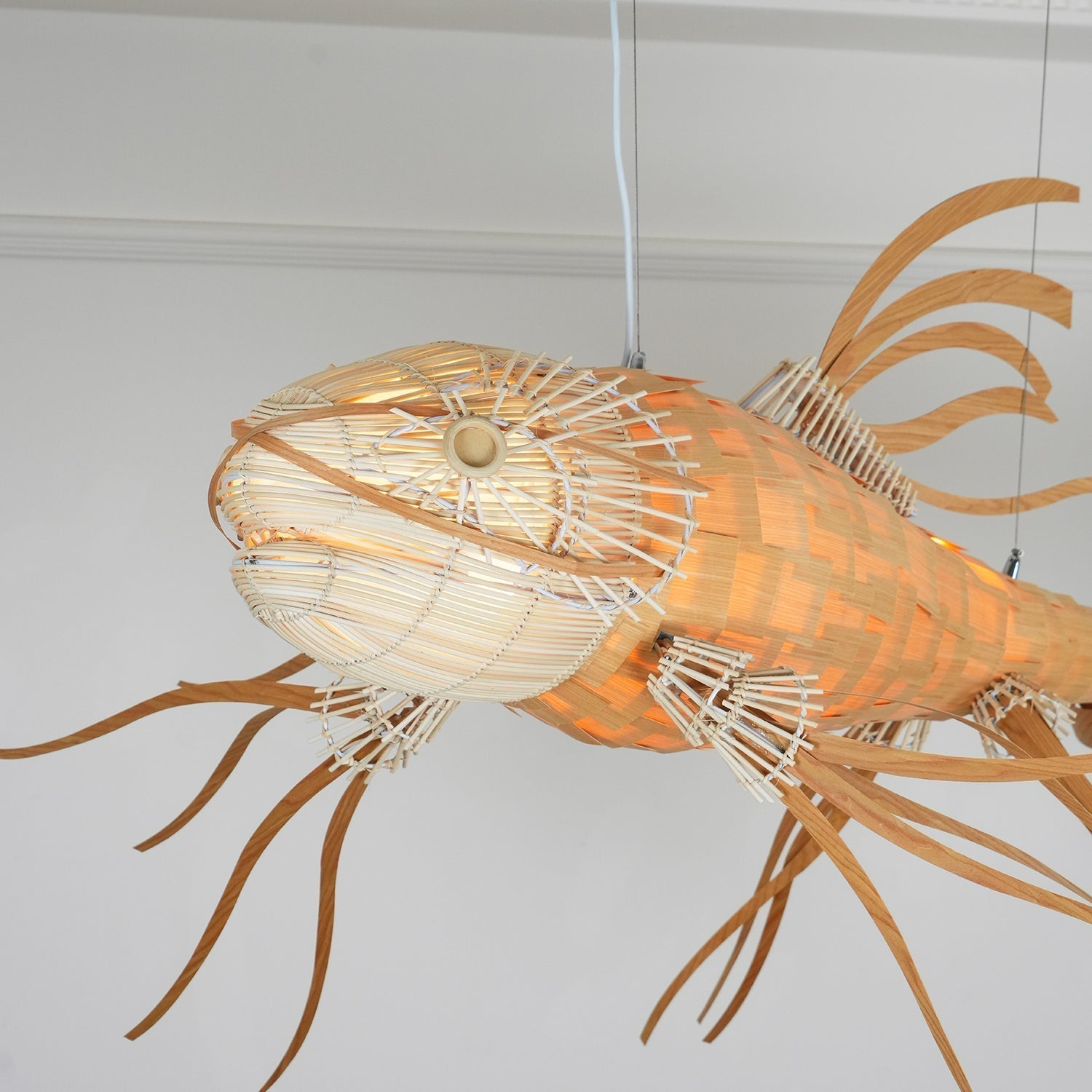 artistic-koi-fish-wood-slat-chandelier-large-scale-statement-lighting-for-home