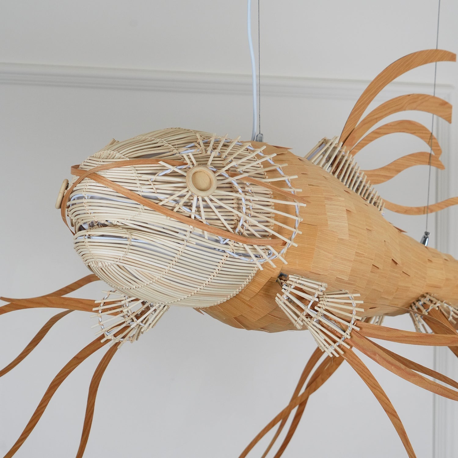 artistic-koi-fish-wood-slat-chandelier-large-scale-statement-lighting-for-home