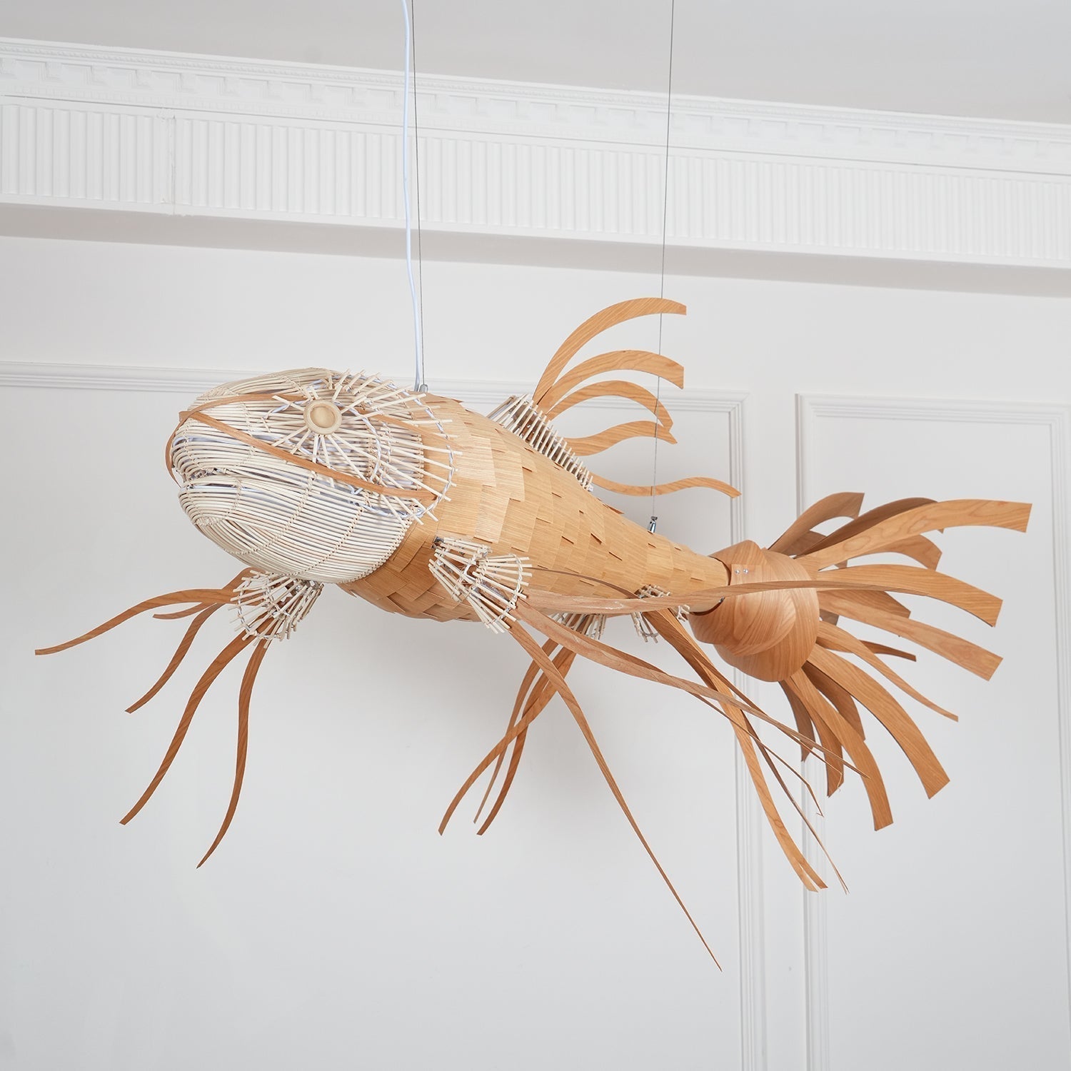 artistic-koi-fish-wood-slat-chandelier-large-scale-statement-lighting-for-home