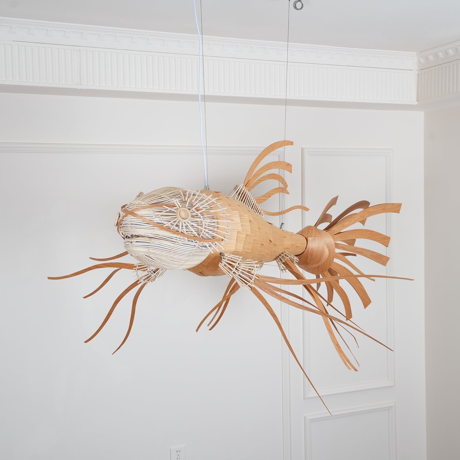 artistic-koi-fish-wood-slat-chandelier-large-scale-statement-lighting-for-home