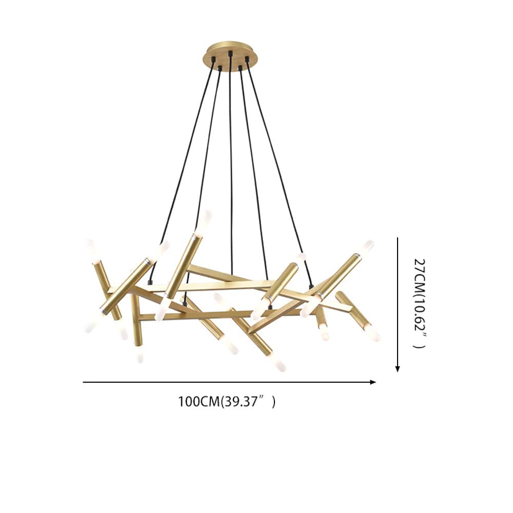 Artistic Metal Branch Chandelier Modern Industrial Sputnik Pendant Light Fixture