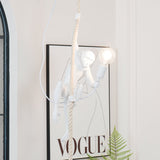 Artistic Monkey Hanging Pendant Lamp Resin Animal Figure Rope Ceiling Light